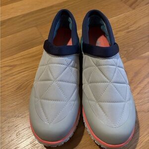 L.L. Bean Women's Quilted Slip-On Shoes - Gray and Blue